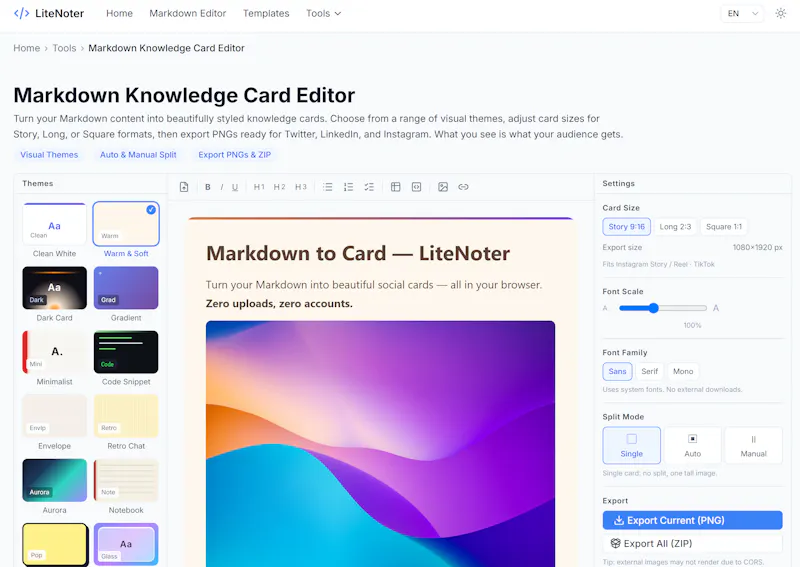 LiteNoter - Write Markdown No Syntax screenshot 3