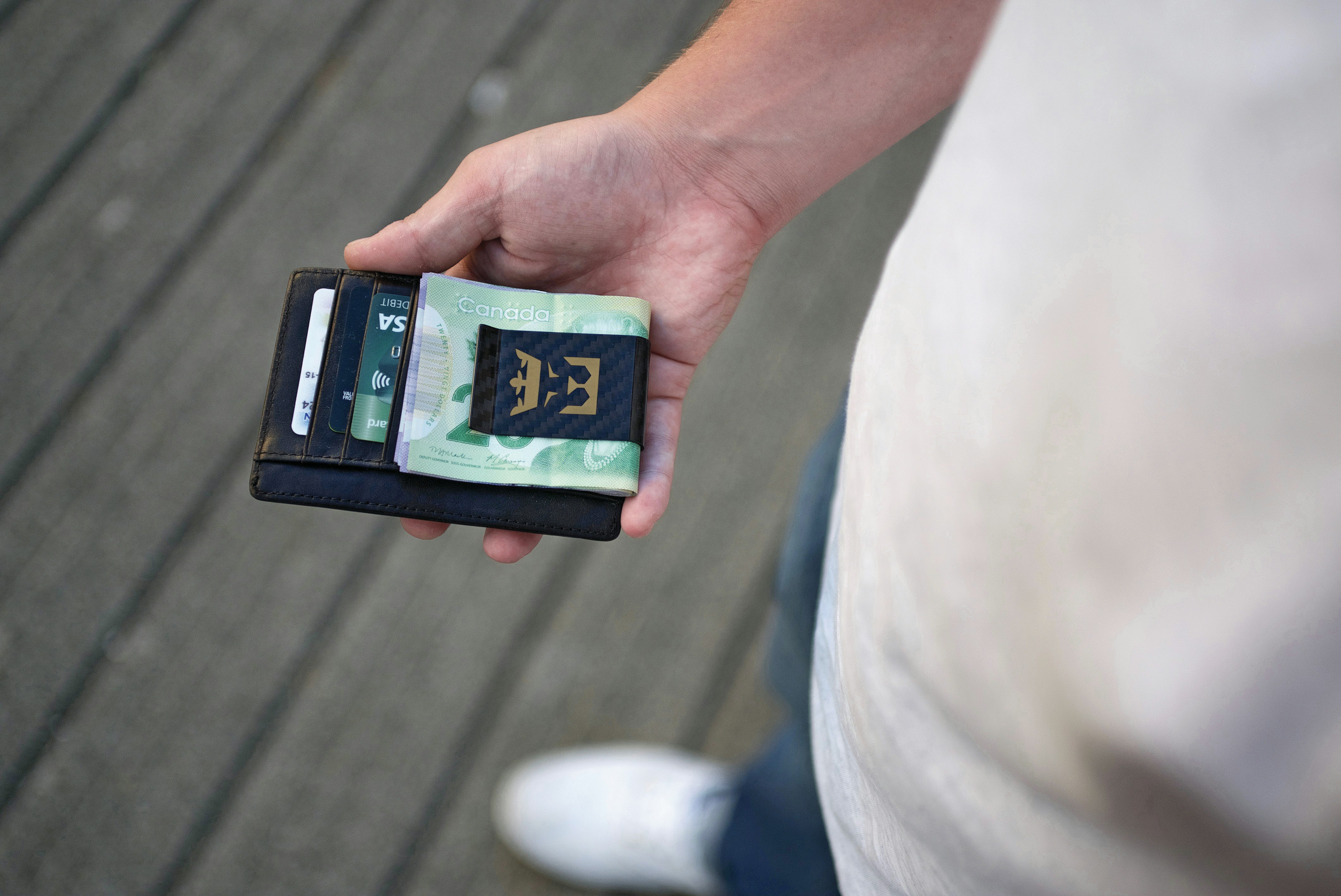 Luxury Wallet with Money Clip & Portable Charger