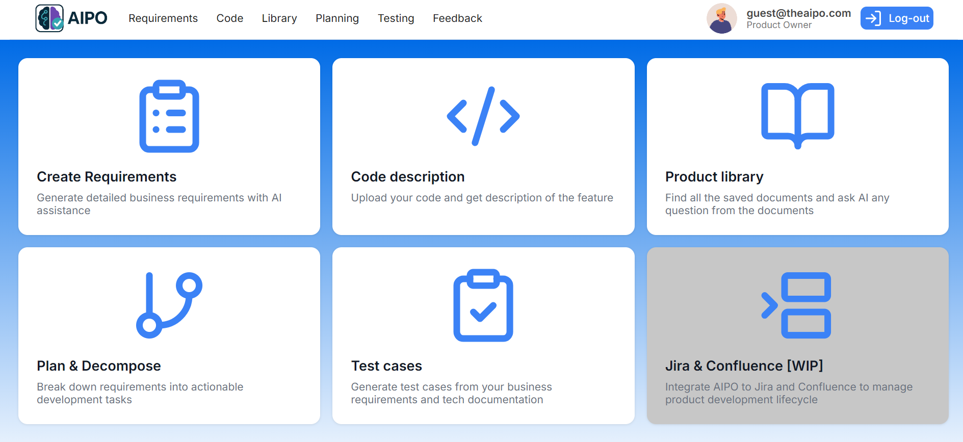 AIPO - Create BRD, describe code, write test cases, plan features media 2