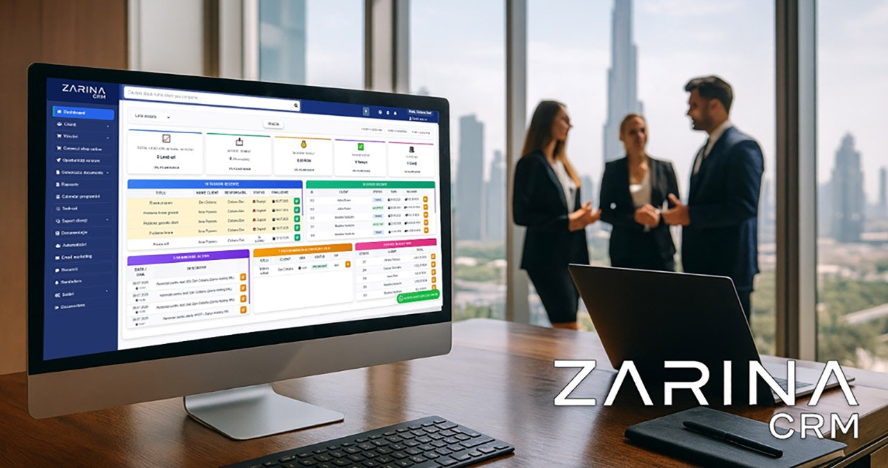 Zarina CRM - Main screenshot showing features and interface
