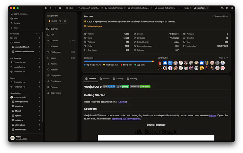 Oh My GitHub screenshot 1