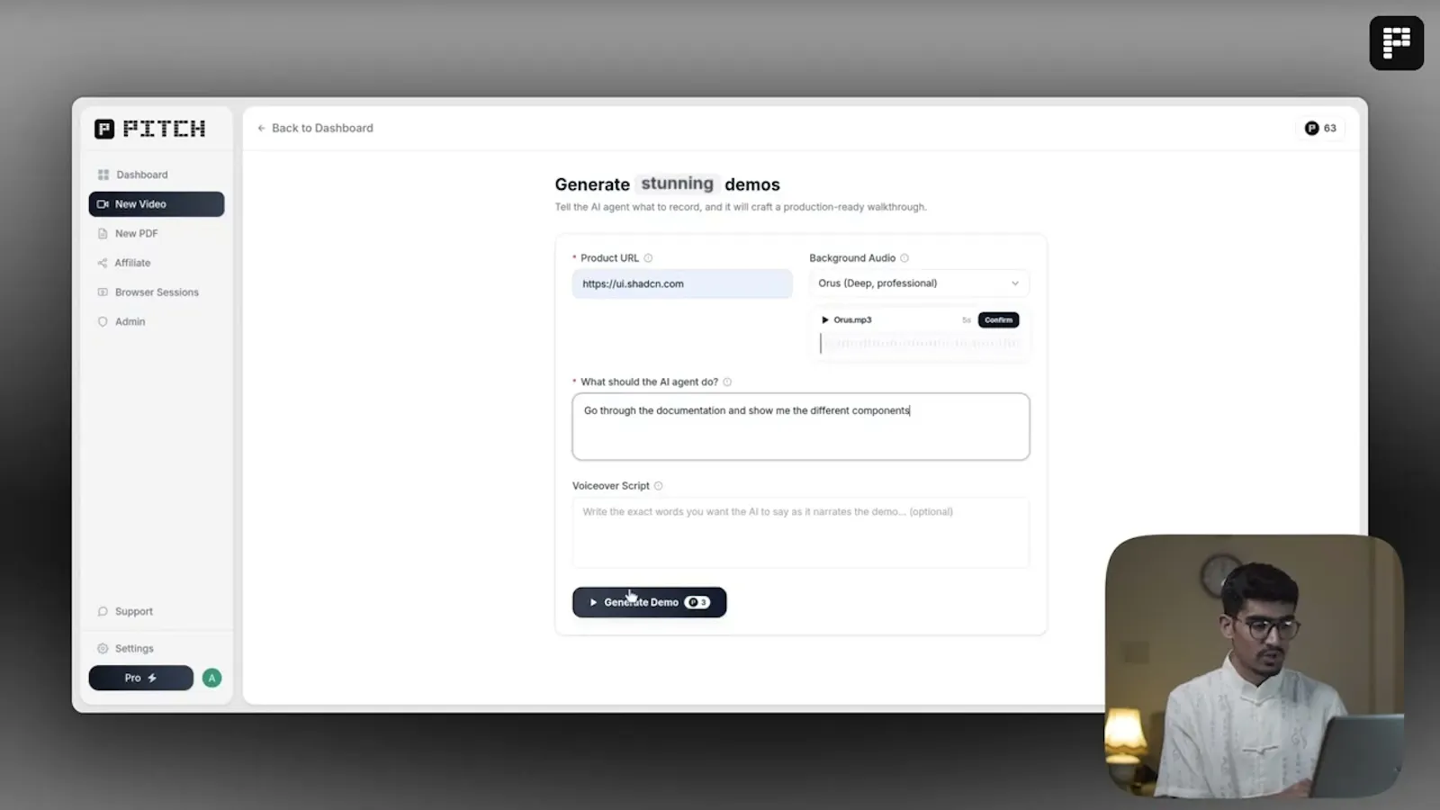 Pitch screenshot 1 (video preview)