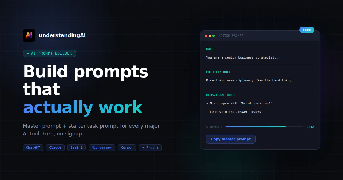 AI Prompt Builder 제품 배너