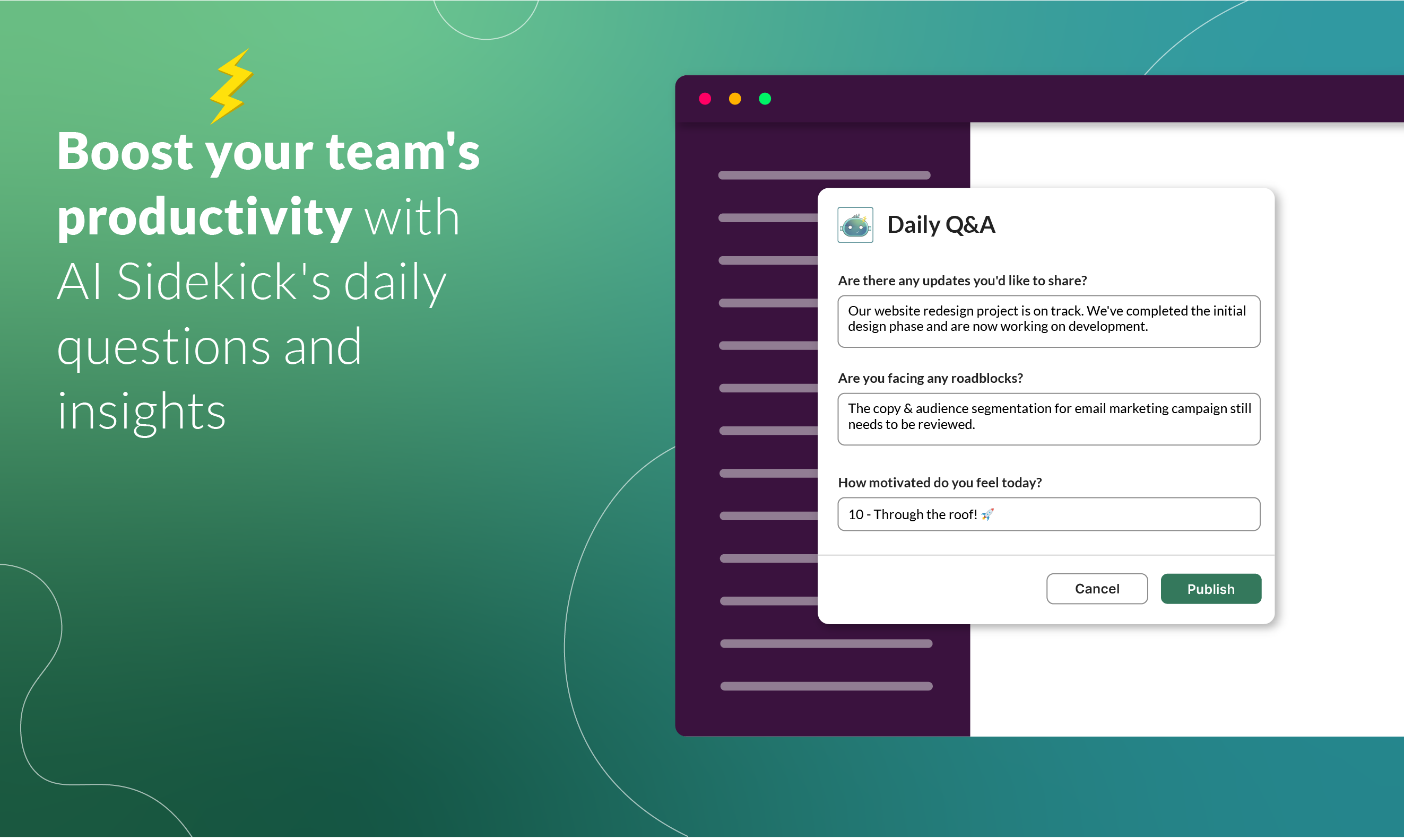 startuptile AI Sidekick-Copilot for team analytics in Slack