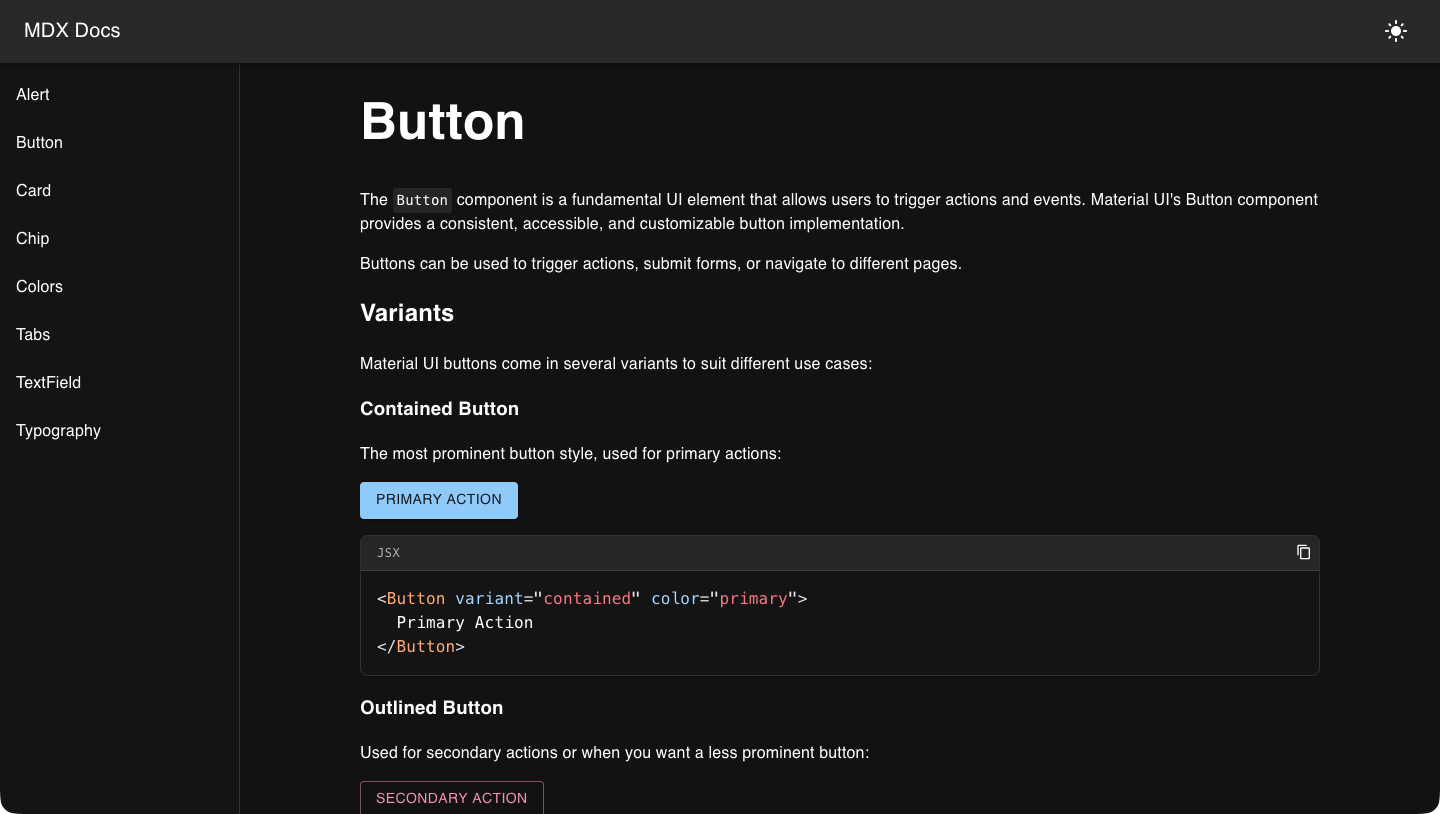 MDX Docs gallery image