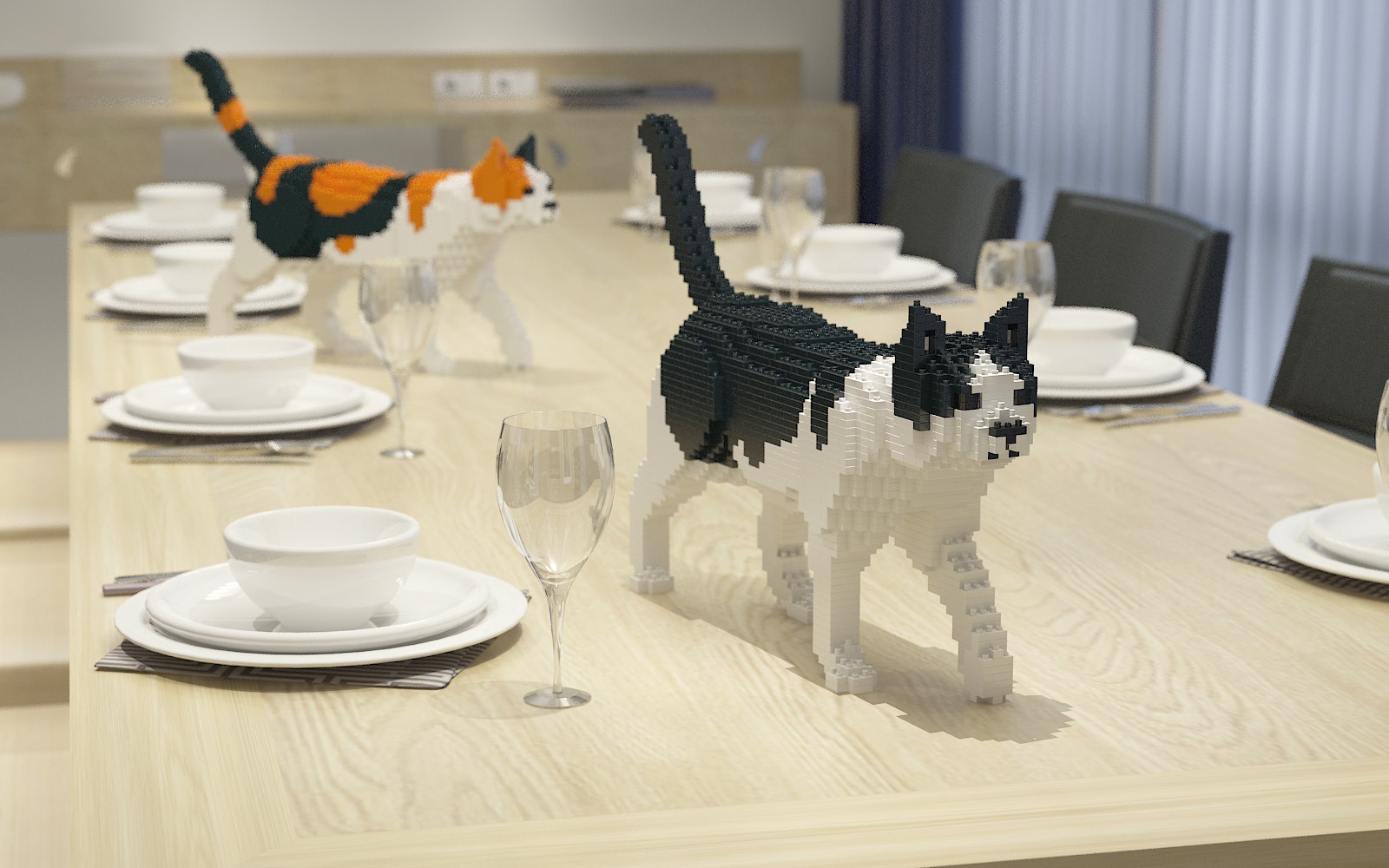 lego cat sculpture