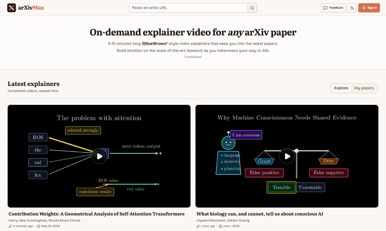 arXivMax screenshot 2