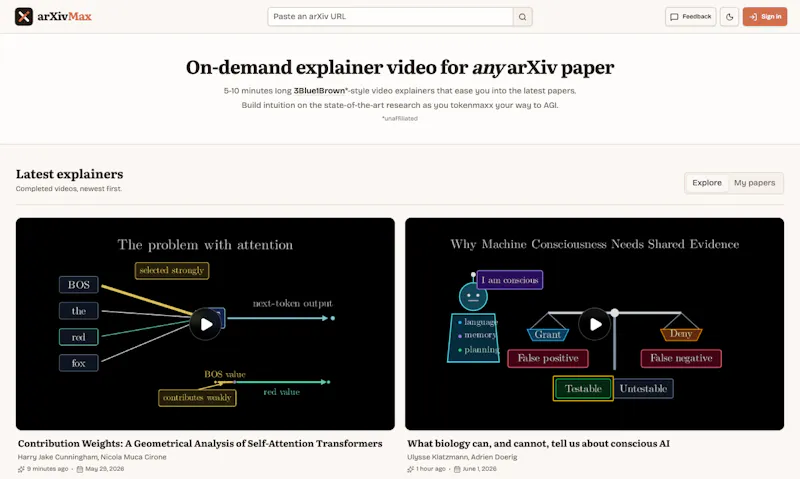 arXivMax screenshot 2