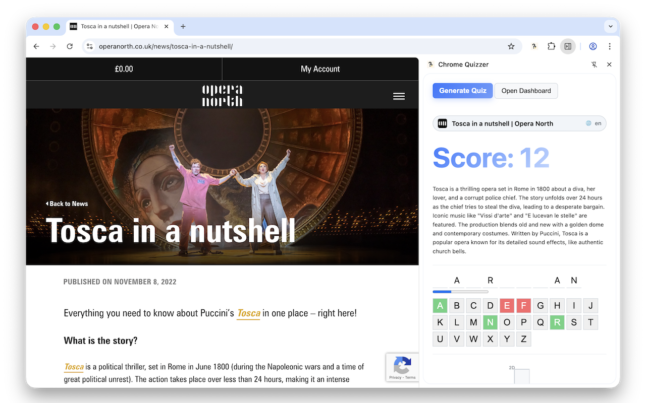 Chrome Quizzer - Screenshot 3 showing product features and functionality