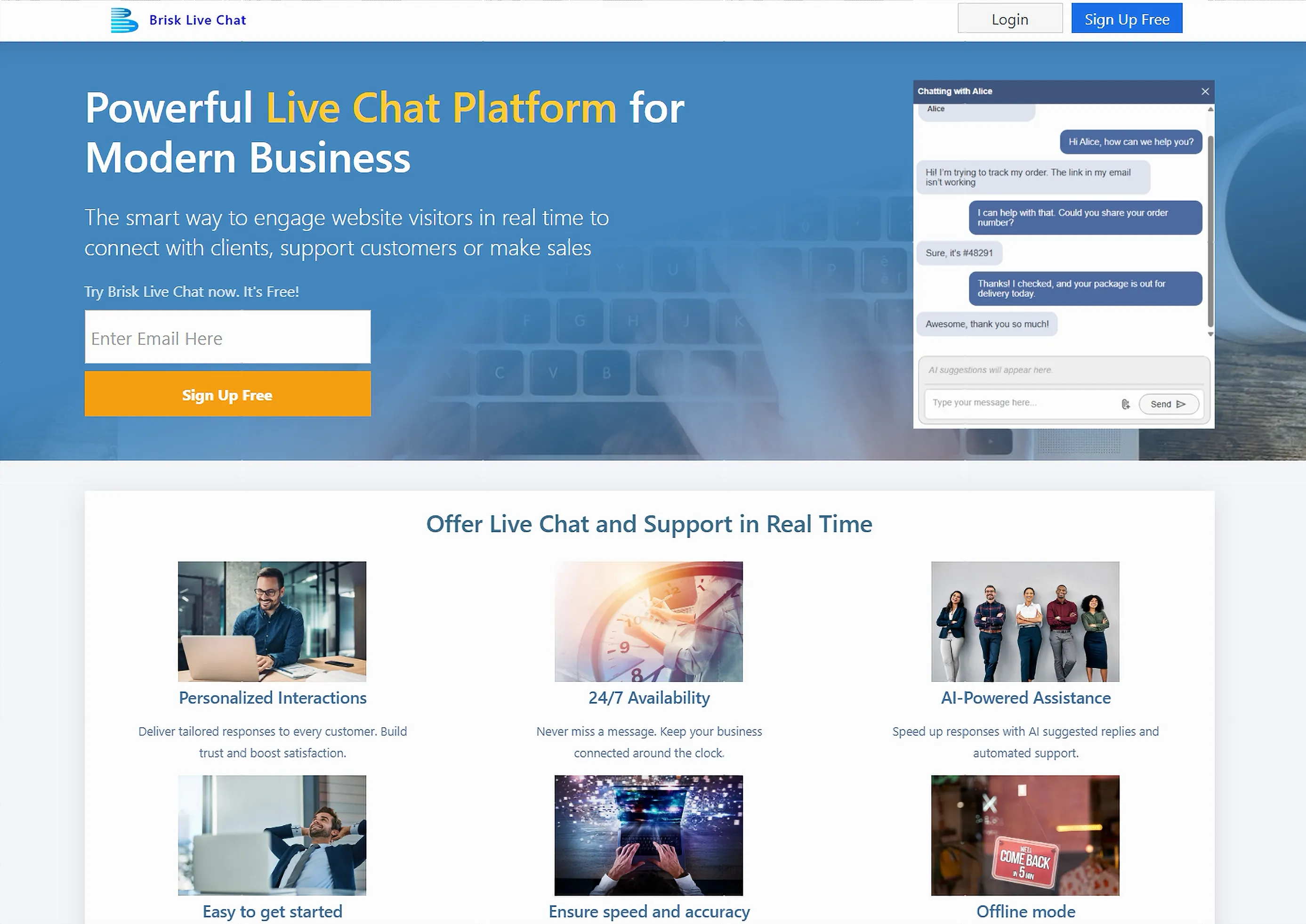 Brisk Live Chat gallery image