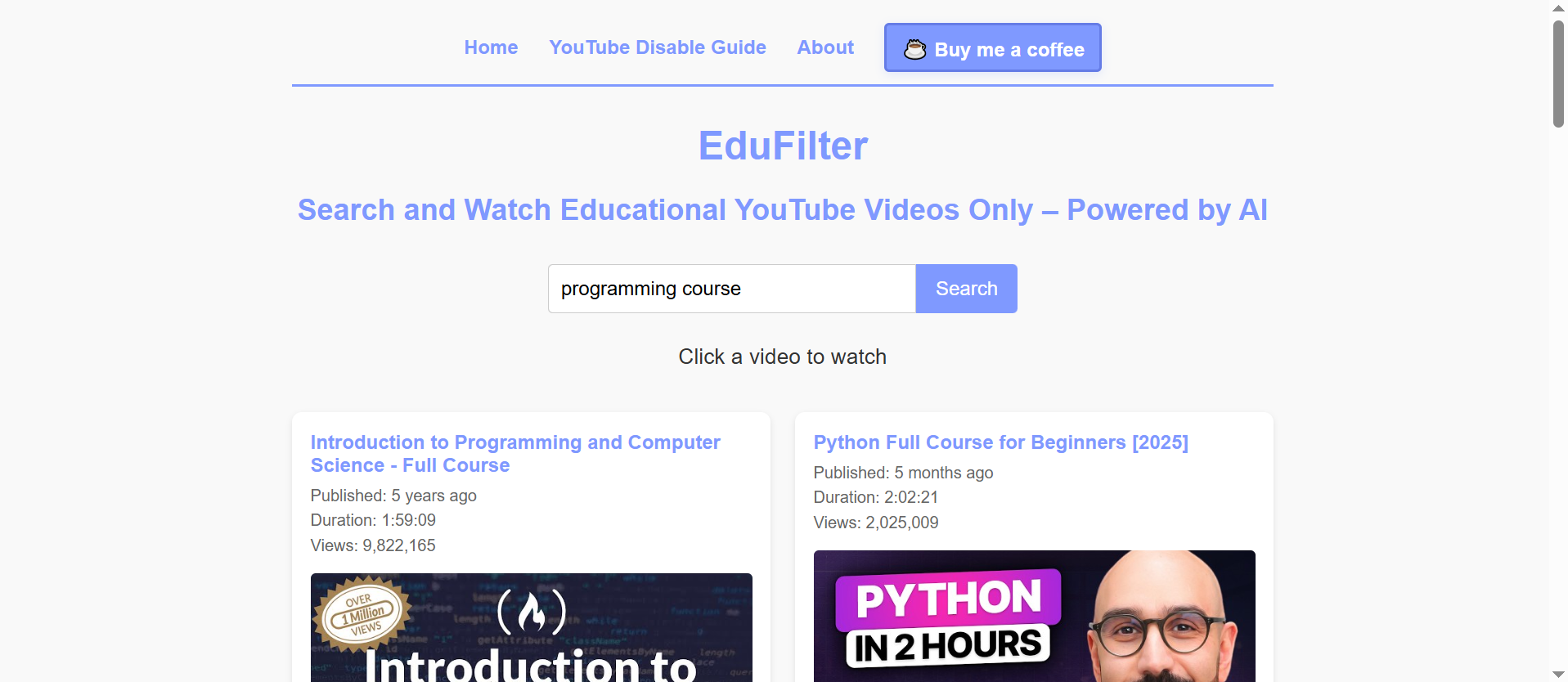 edufilter - AI搭載の教育YouTubeフィルターメディア2