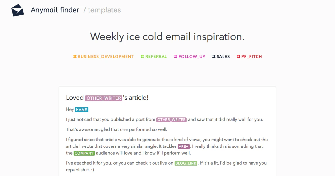 Anymail finder Templates
