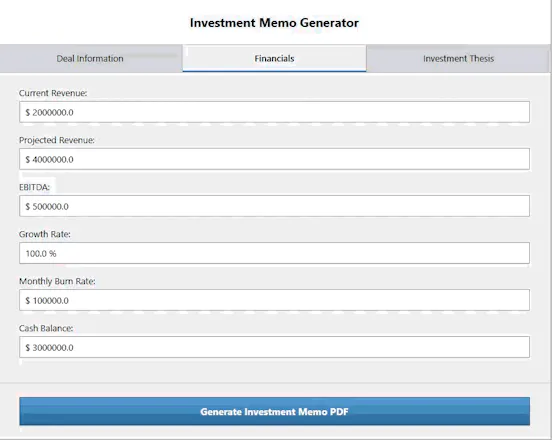 Investment Memo Generator (Offline) gallery image
