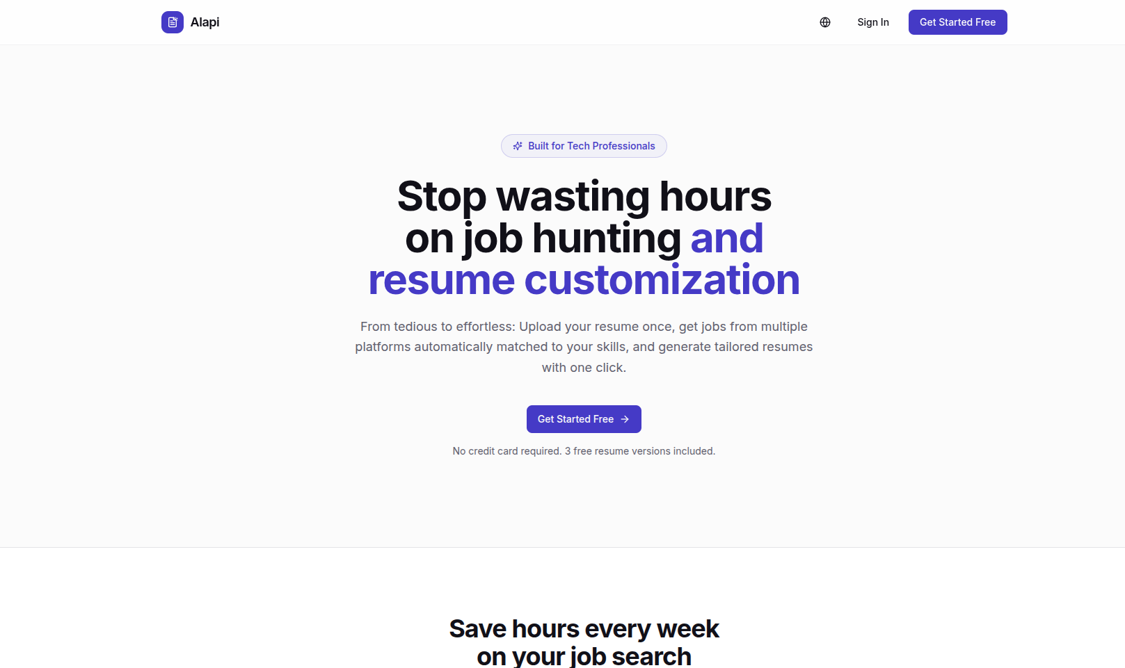 Alapi - Main product screenshot demonstrating key features and user interface