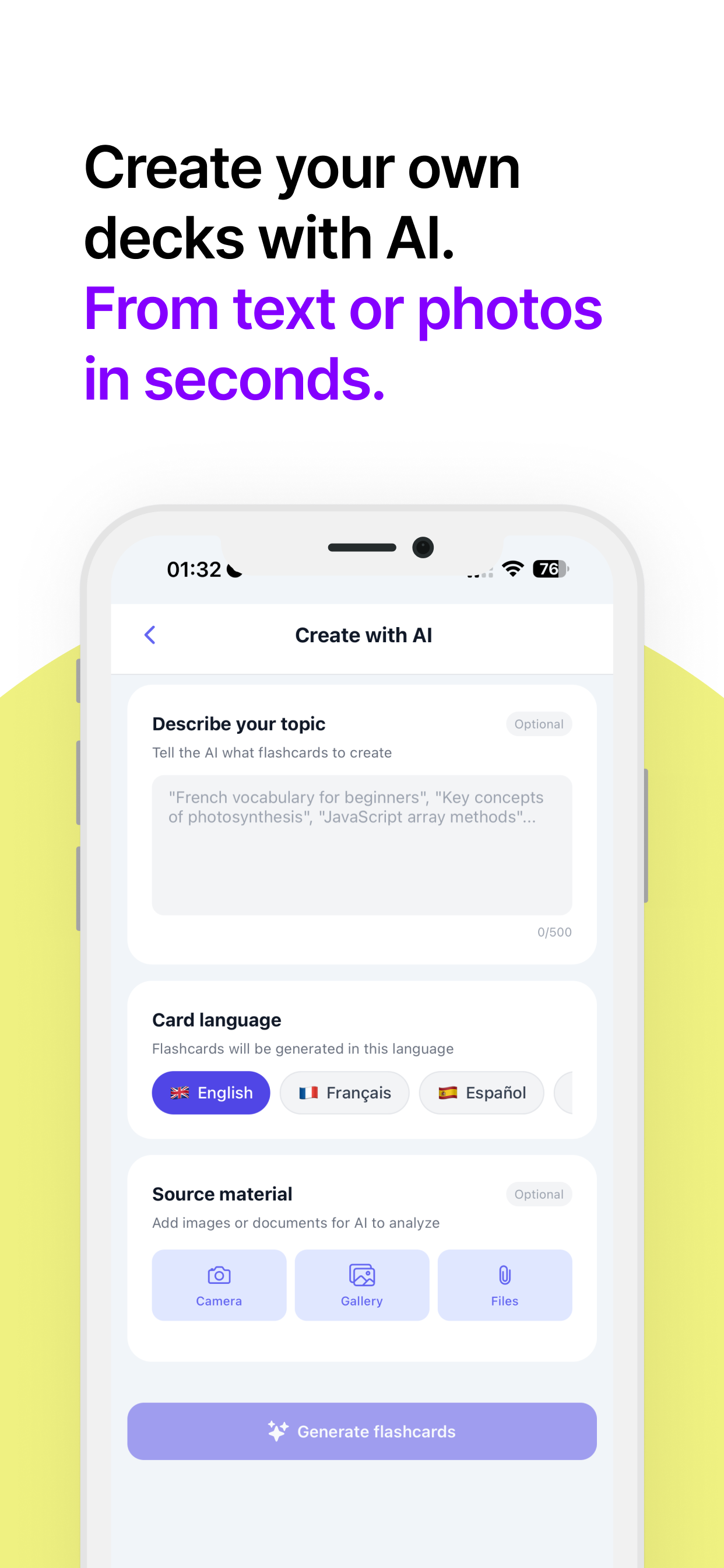 KitaFlash: AI Flashcards - Screenshot 3 showing product features and functionality