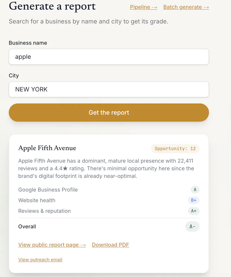 LocalGrade screenshot 2