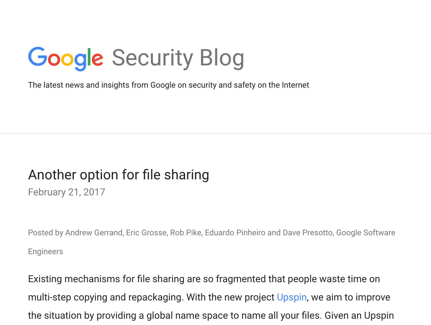 Upspin by Google gallery image