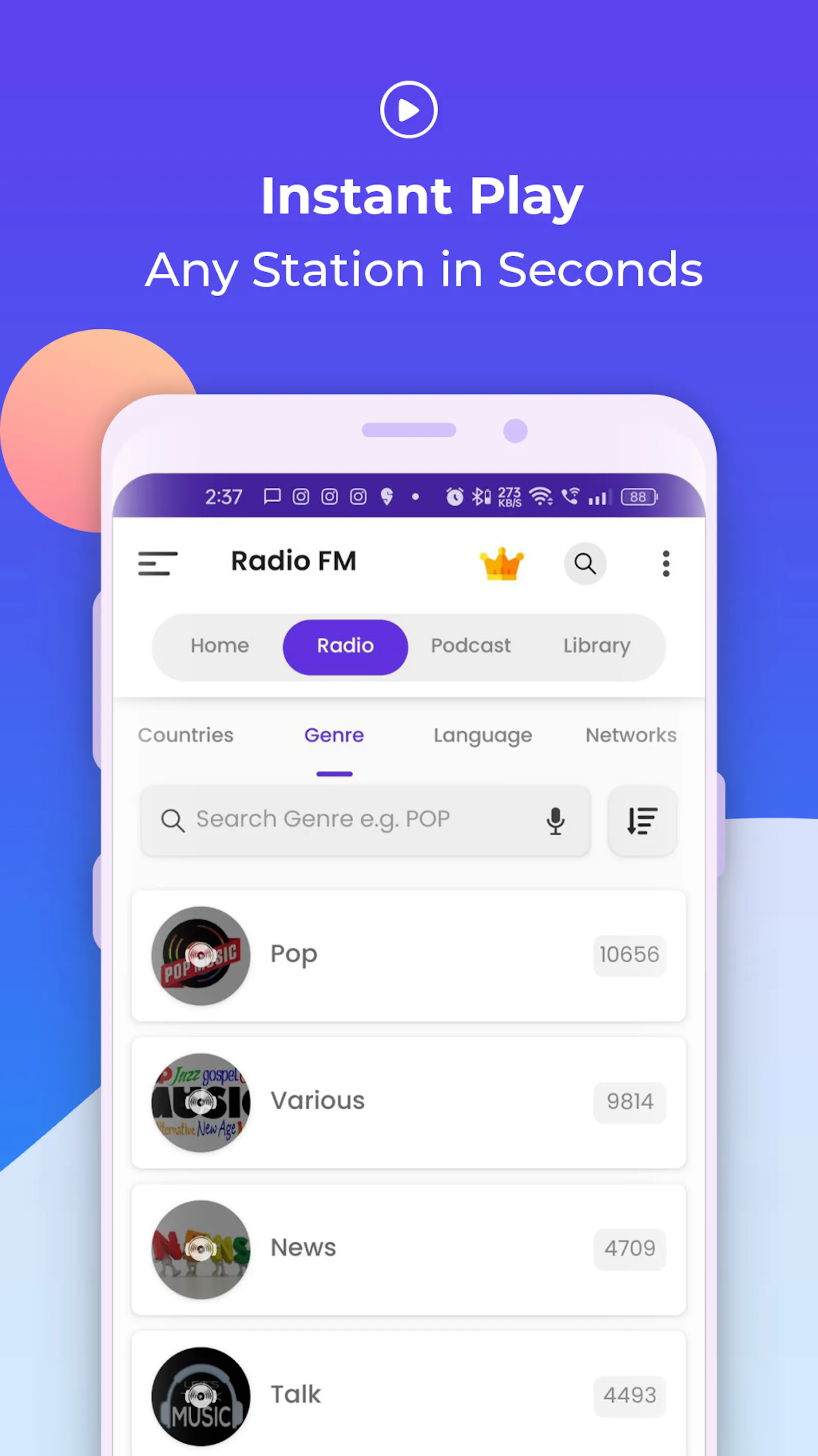 Radio FM : Online Radio, News & Podcasts screenshot 5