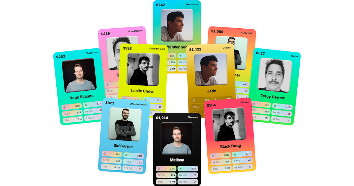 Claude Code & Codex Usage Trading Cards by Rudel