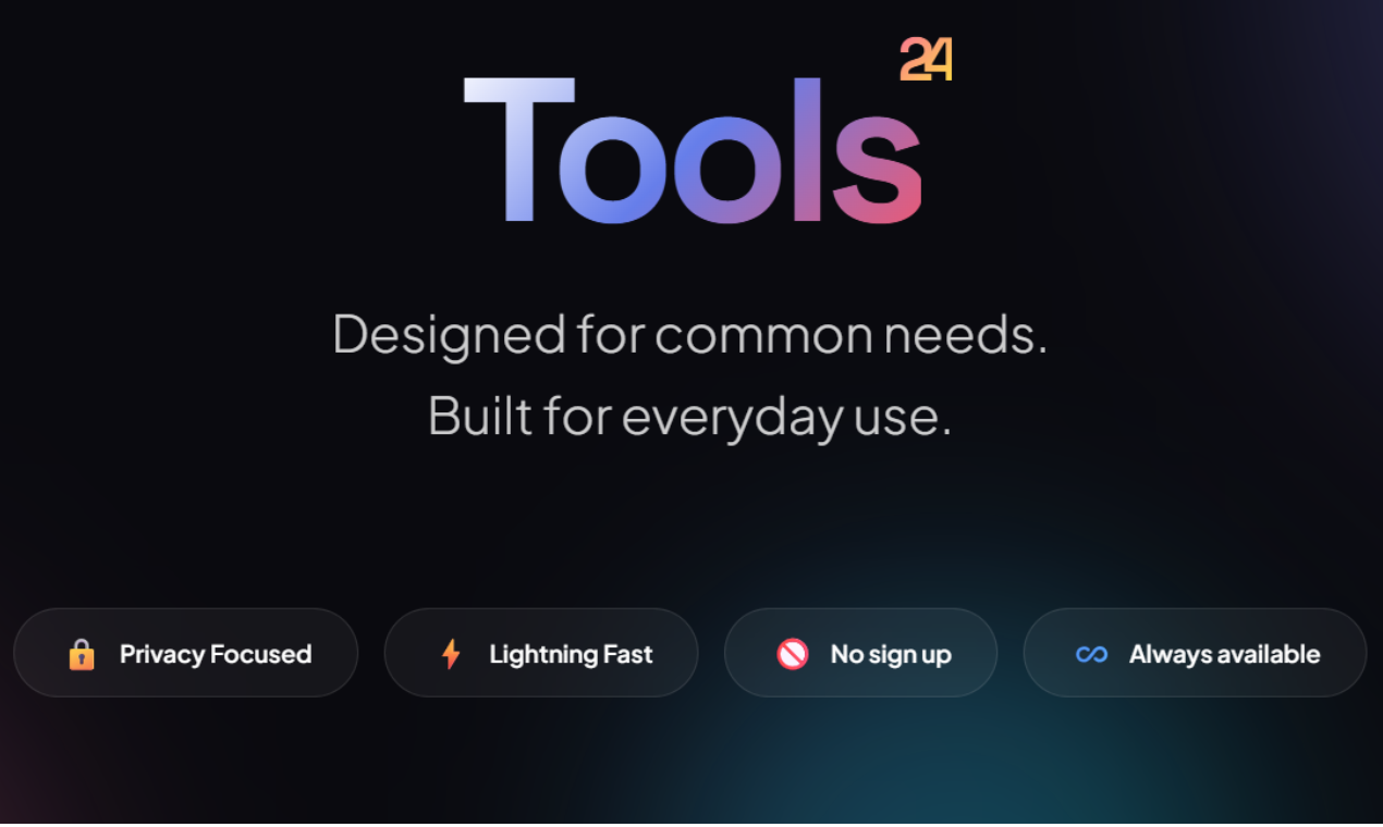 Tools24 - Main product screenshot demonstrating key features and user interface