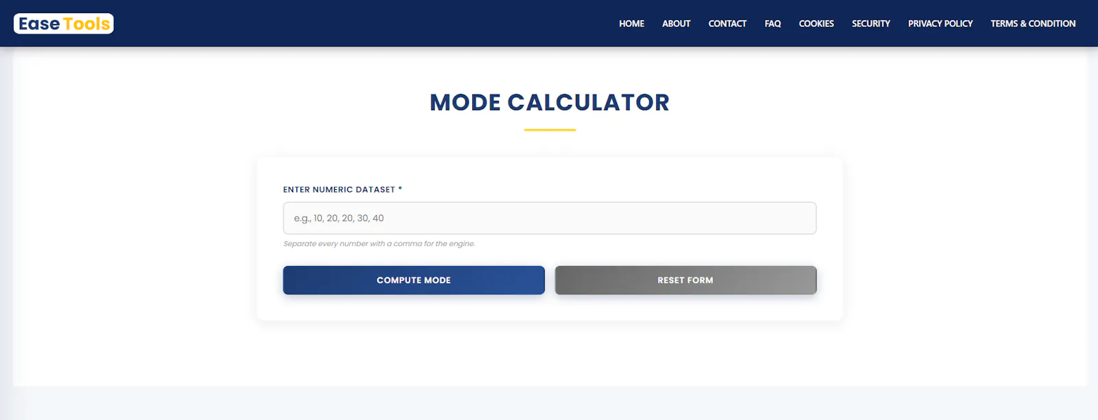 Mode Calculator screenshot 1