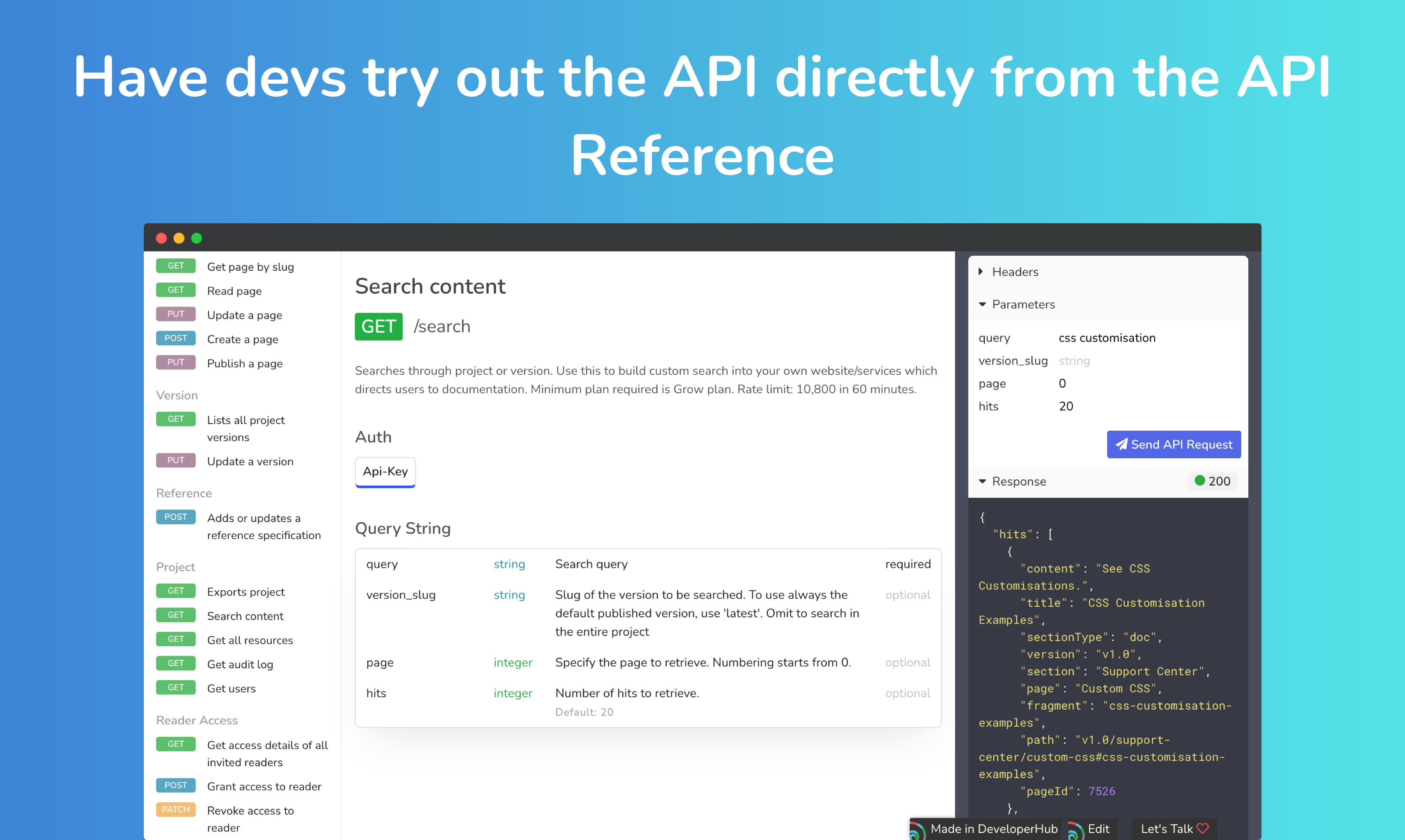 وسائط DeveloperHub.io - الأداة الأكثر تطوراً لإنشاء مستندات المنتج و API 3