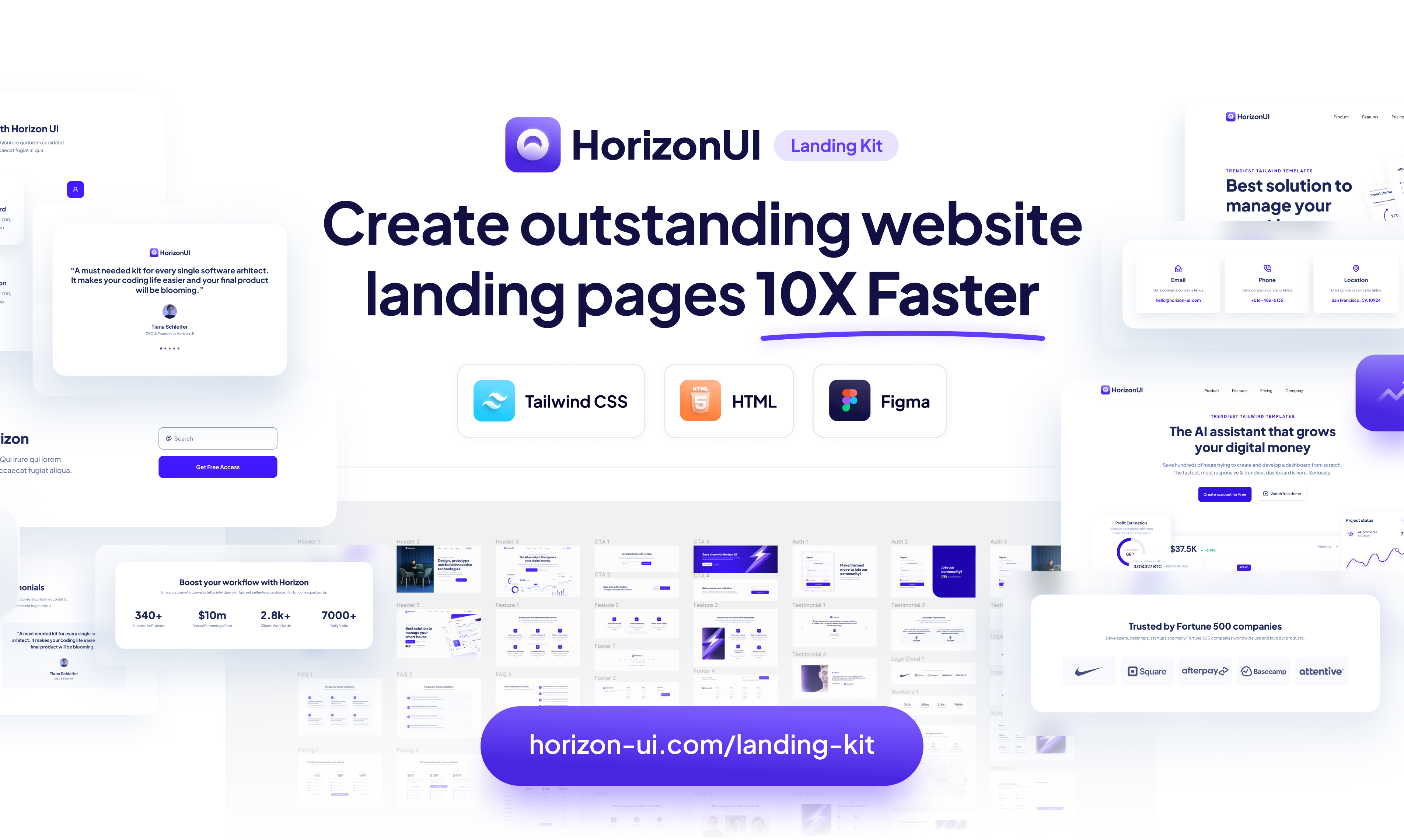 startuptile Horizon UI Landing Kit-Landing library kit for Tailwind CSS HTML & Figma