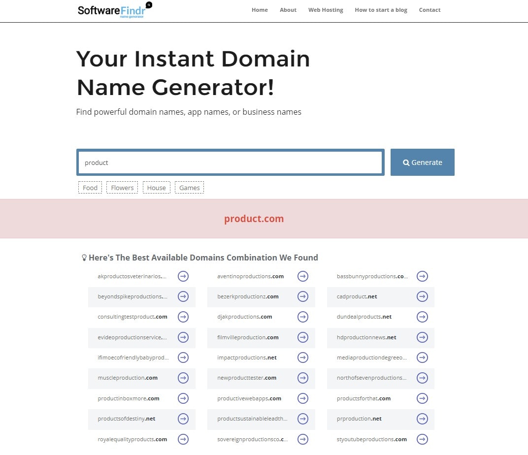 SoftwareFindr Name Generator gallery image