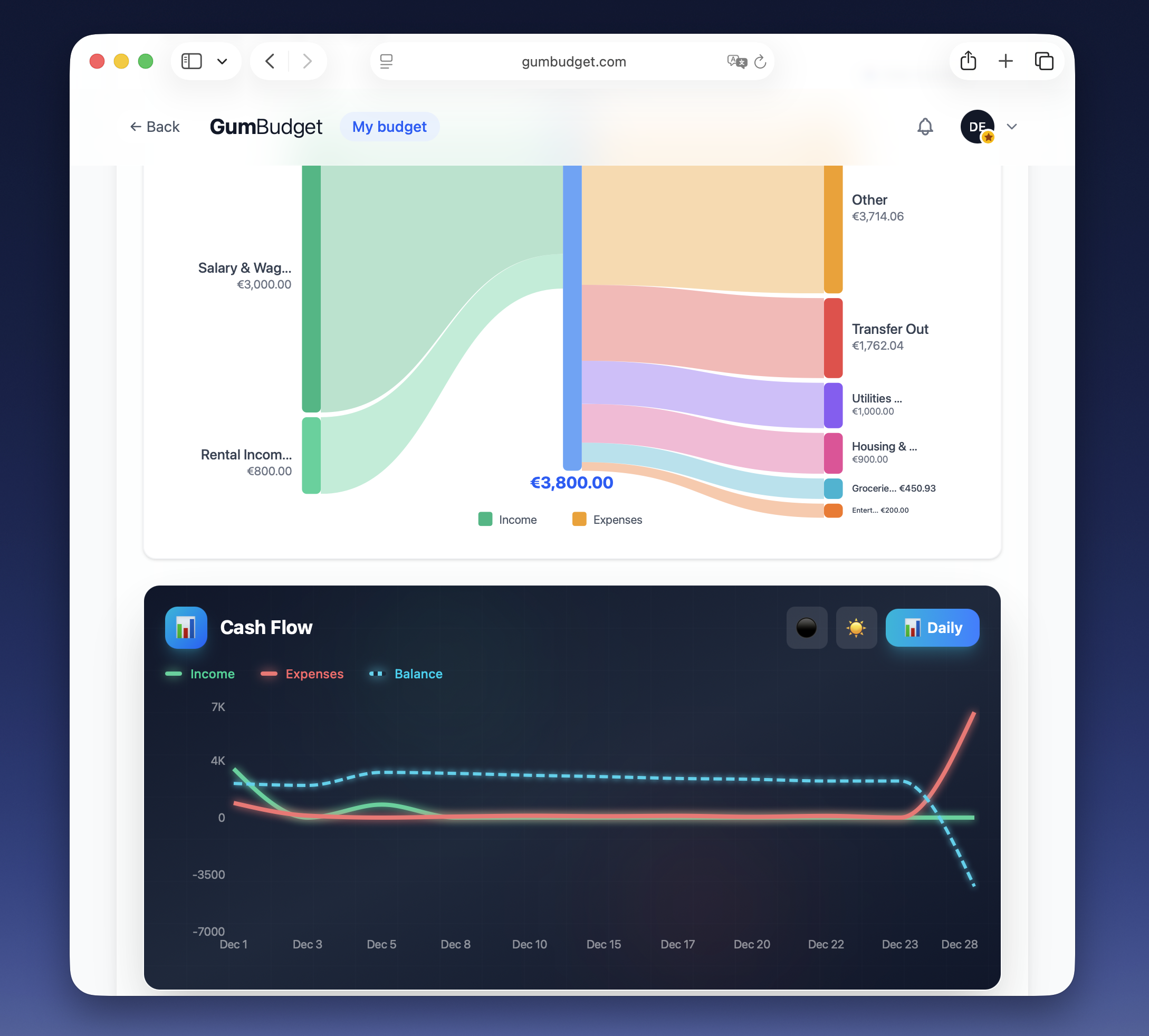 GumBudget - Screenshot 3 showing product features and functionality
