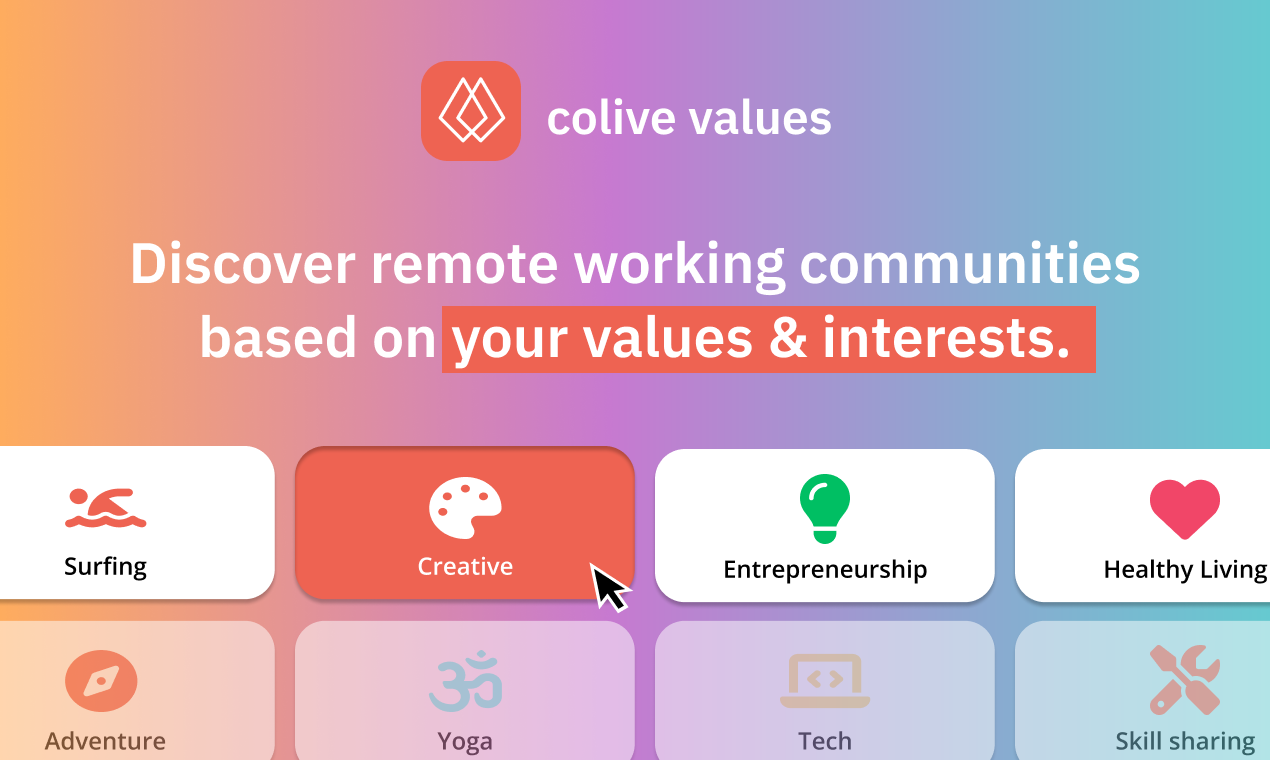 Media Nilai Colive - Tinggal dengan pekerja terpencil yang berkongsi nilai/minat anda 1