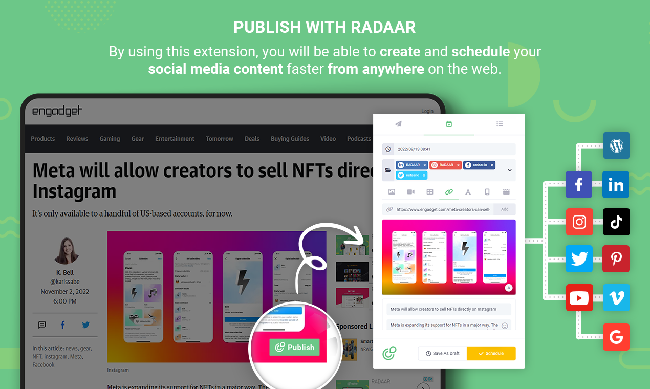 Media Xuất bản với Radaar - Lên lịch nội dung phương tiện truyền thông xã hội của bạn nhanh hơn từ mọi nơi 2