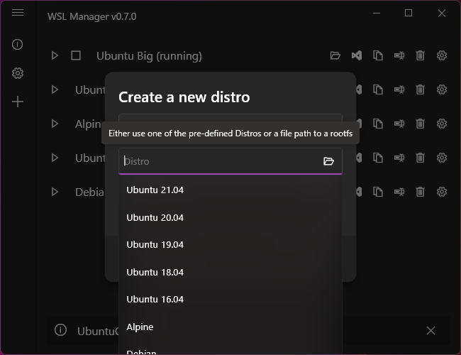 WSL Distro Manager - GUI เพื่อจัดการอินสแตนซ์ WSL ของคุณอย่างรวดเร็ว media 3