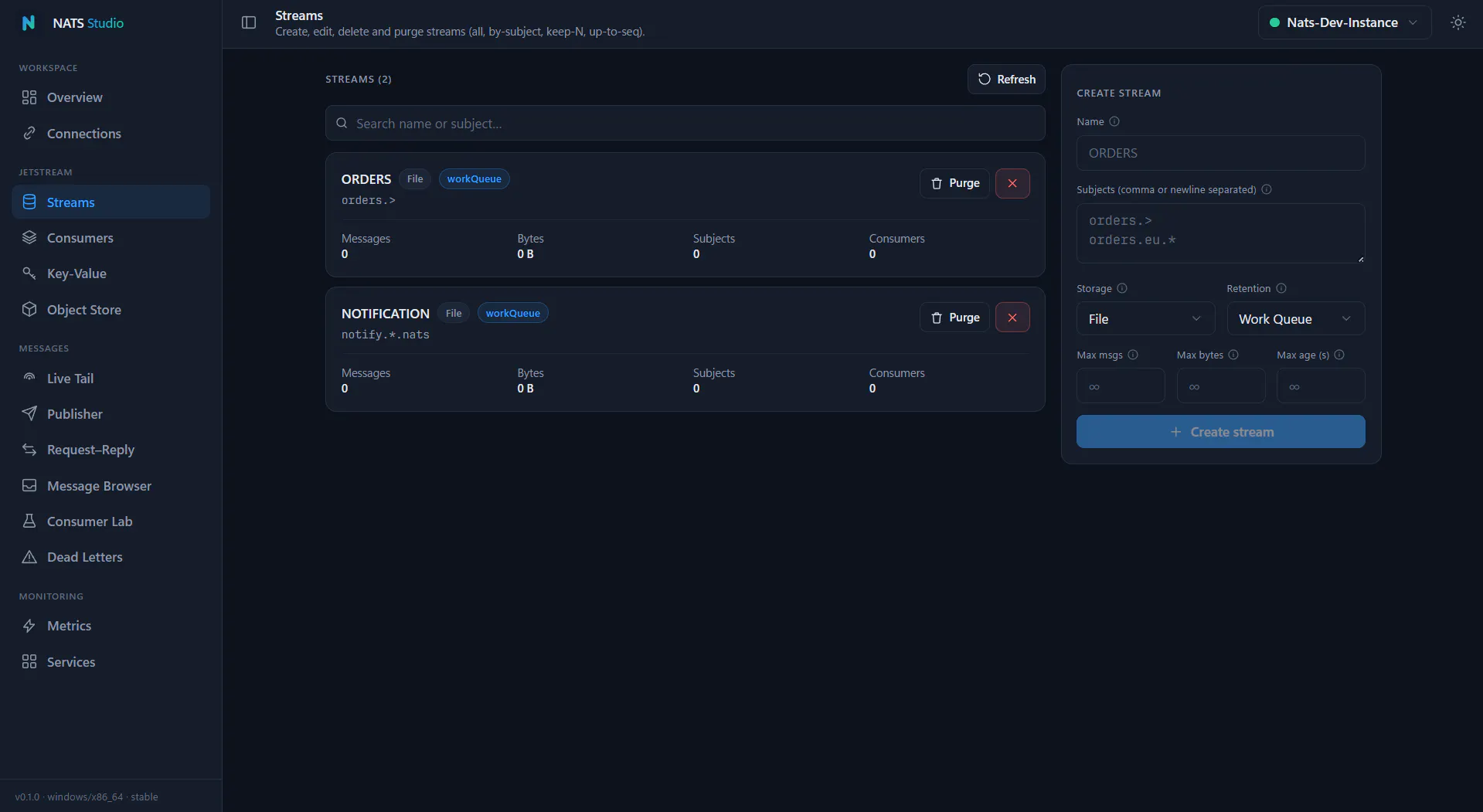 NATS Studio : The desktop GUI for NATS gallery image