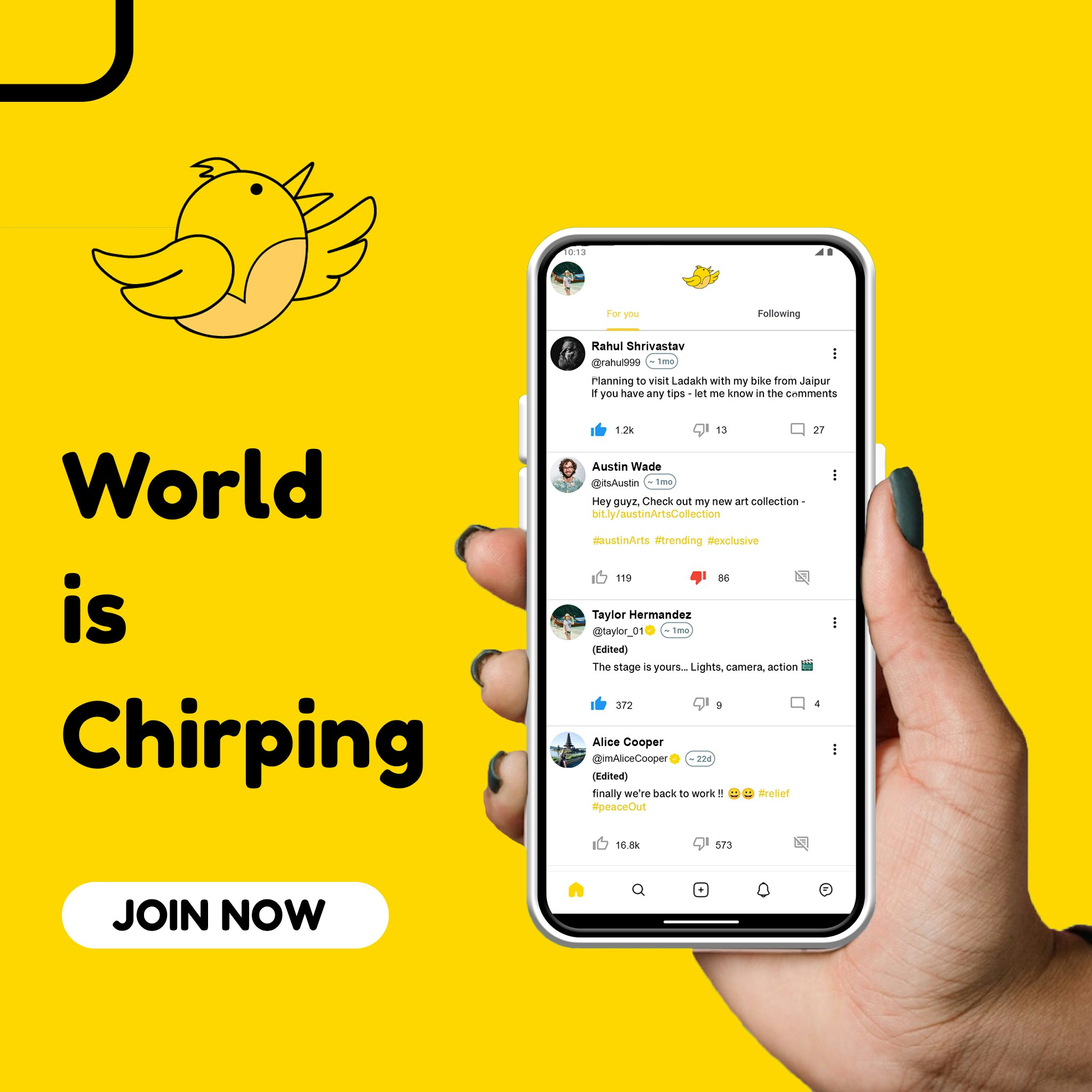 Mídia 2 de Chirpl - Conecte, compartilhe e descubra em tempo real com Chirpl.