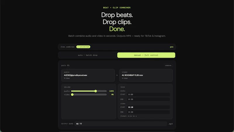 Bulk Audio + Clip Combiner screenshot 2