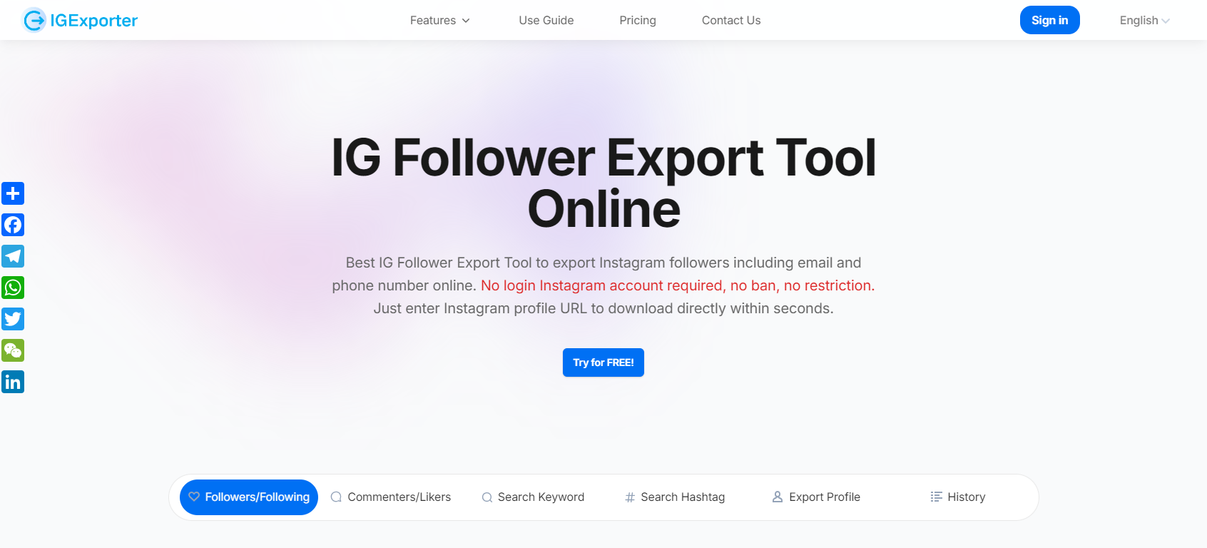 İgeksporter - IG Follower Dışa Aktarma Aracı Çevrimiçi (e -posta ile) medya 1