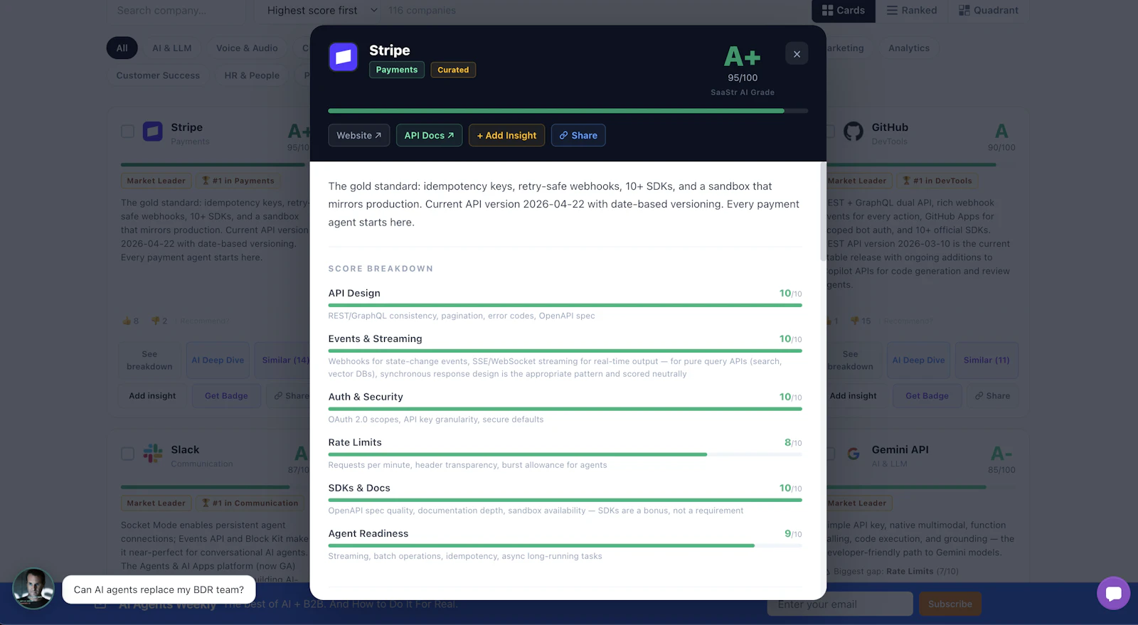 Agentic API Grader by SaaStr.ai screenshot 3