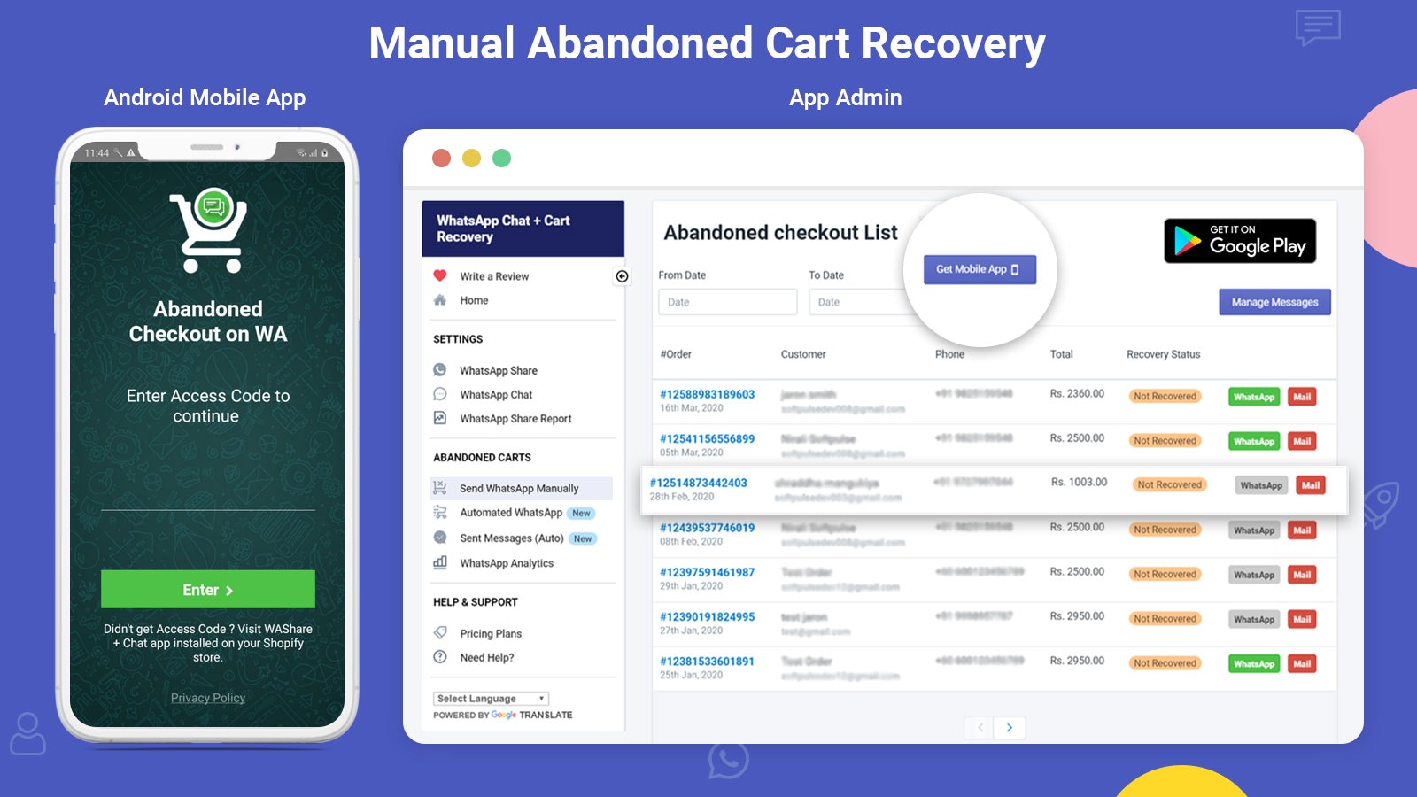 WhatsApp Chat & Cart Recovery - Shopify gallery image