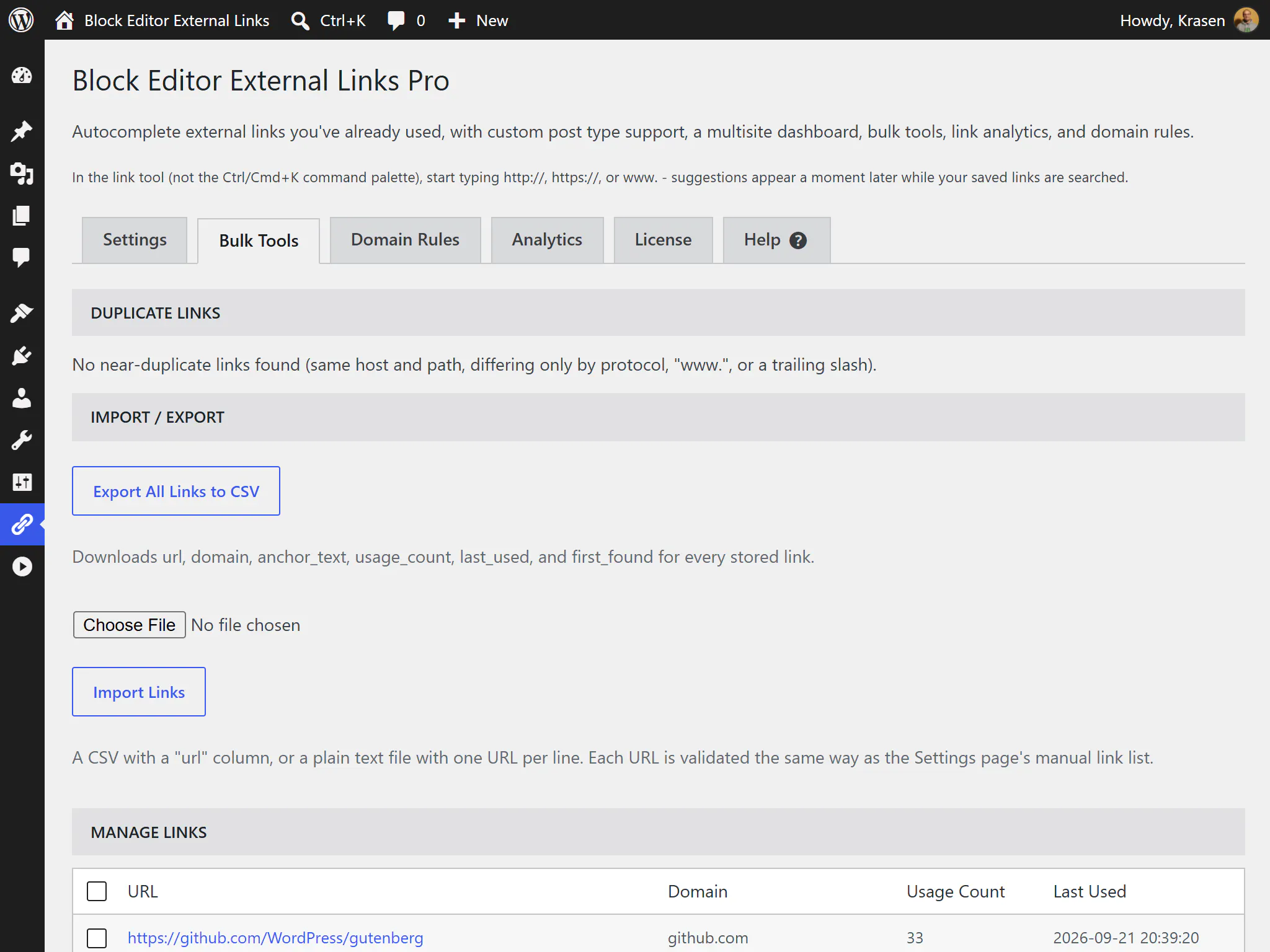 Block Editor External Links gallery image