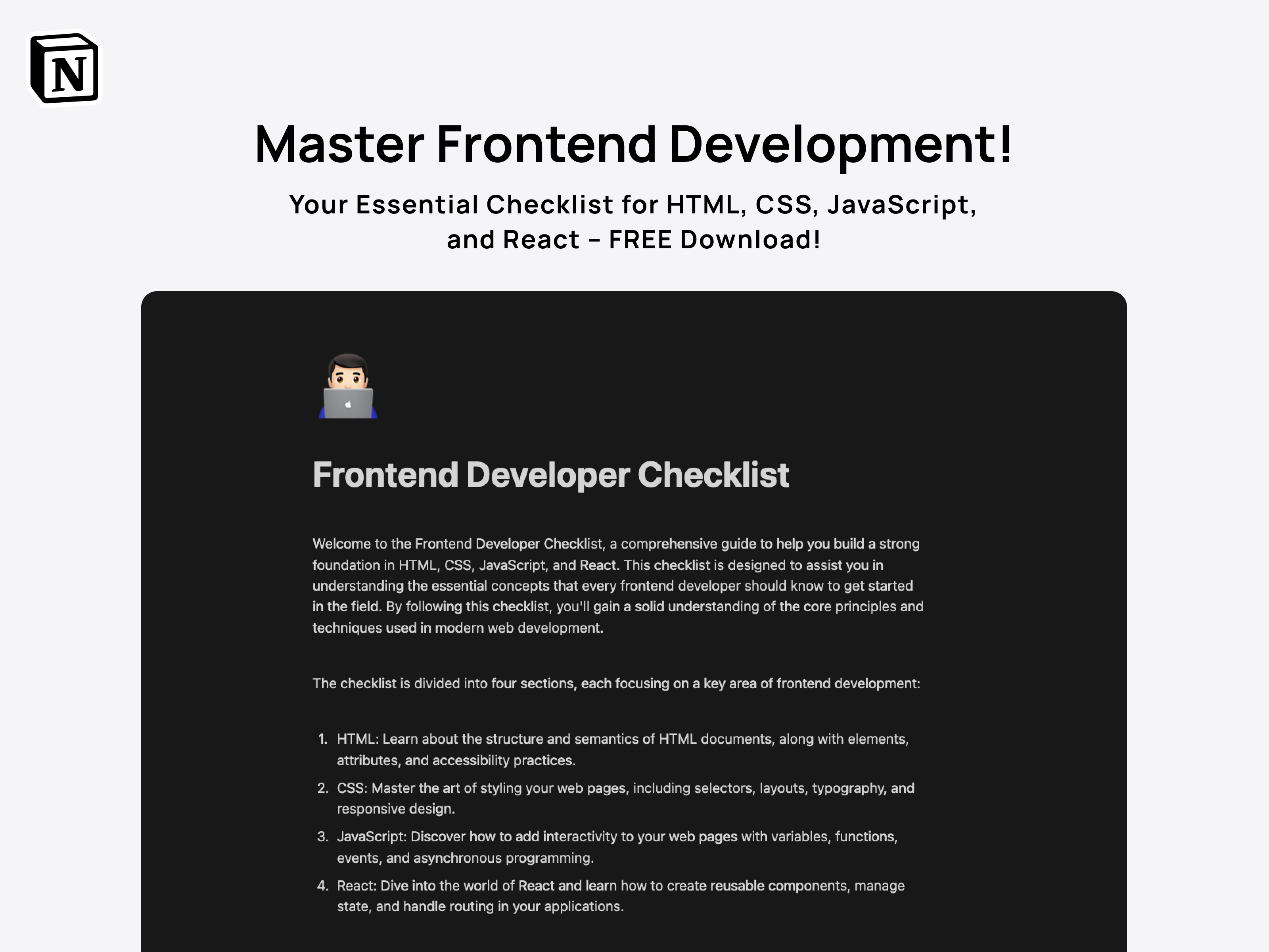 Elenco di controllo per sviluppatori frontend - JumpStart Frontend Dev con la nostra guida concisa e intuitiva media 1