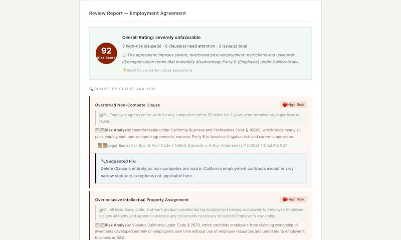 ContractReviewers screenshot 2
