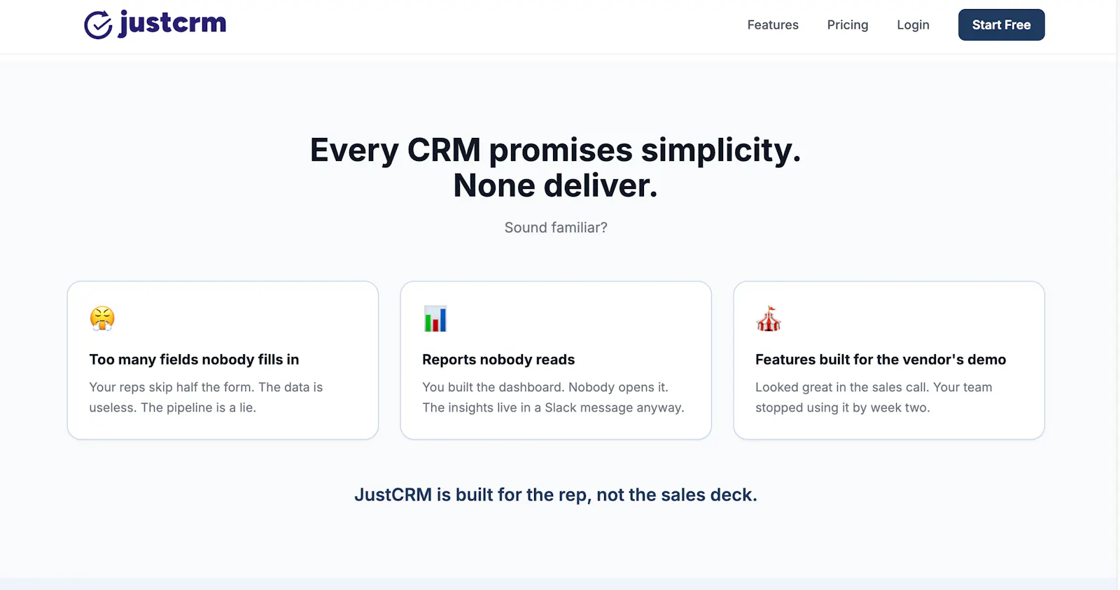 justcrm screenshot 2