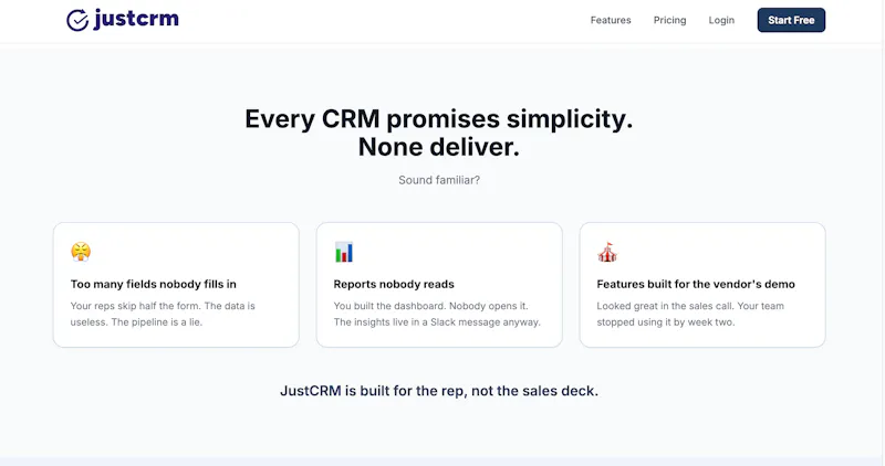 justcrm screenshot 2