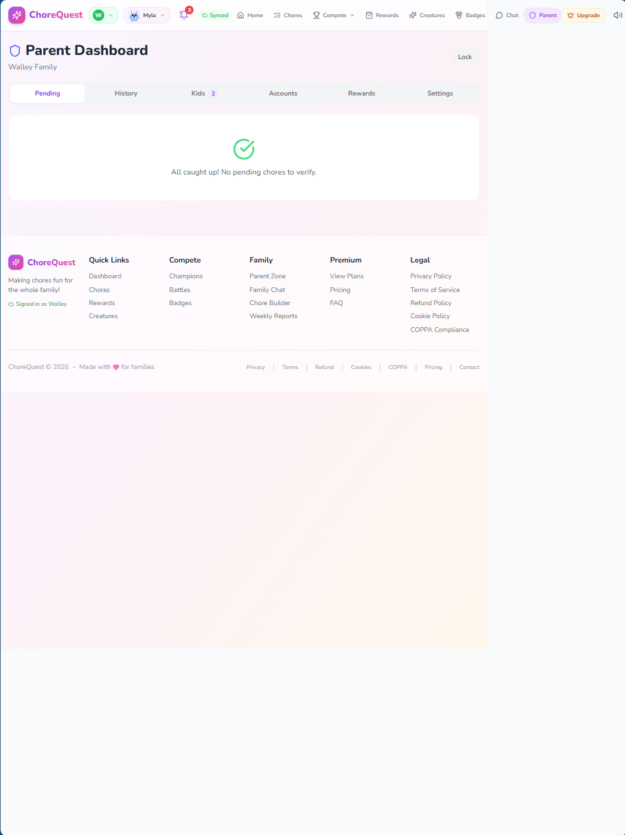 ChoreQuest - Screenshot 2 showing product features and functionality