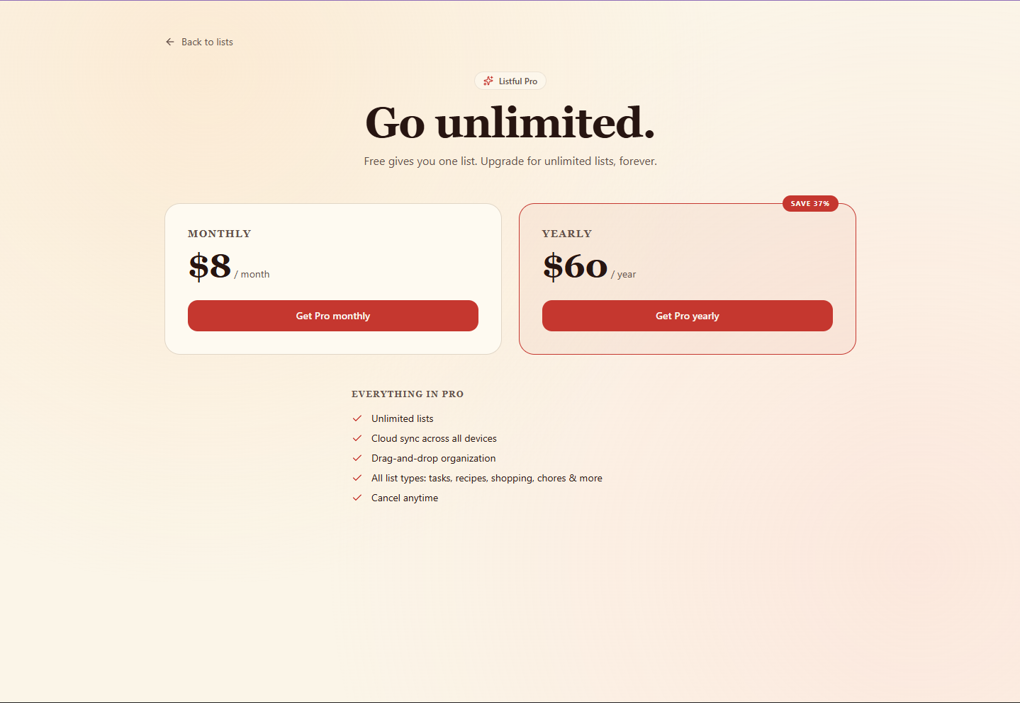 Listful — Organization made easy gallery image