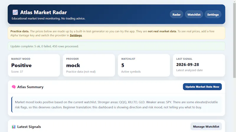 Atlas Market Radar screenshot 2