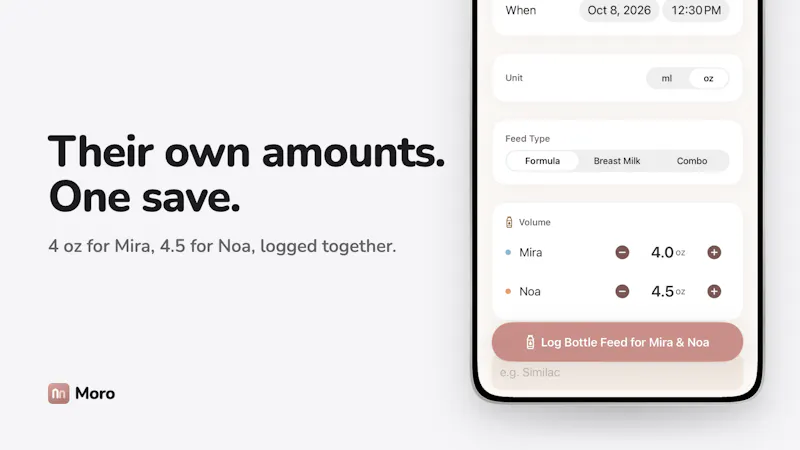 Moro - Twins & Baby Tracker screenshot 2