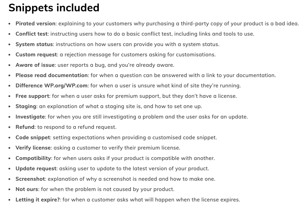 WordPress Customer Support Predefs gallery image