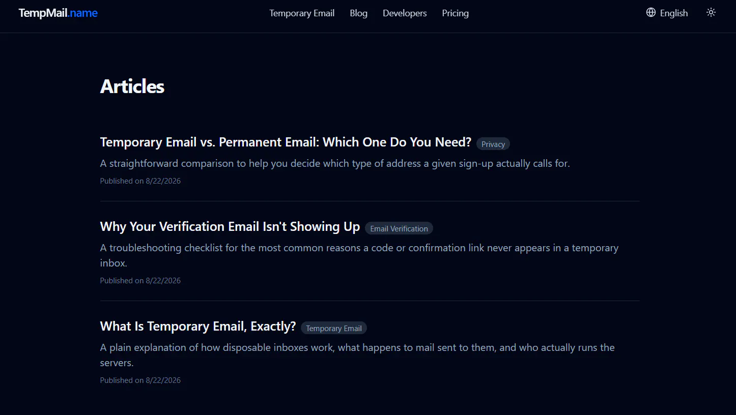 TempMail.name gallery image