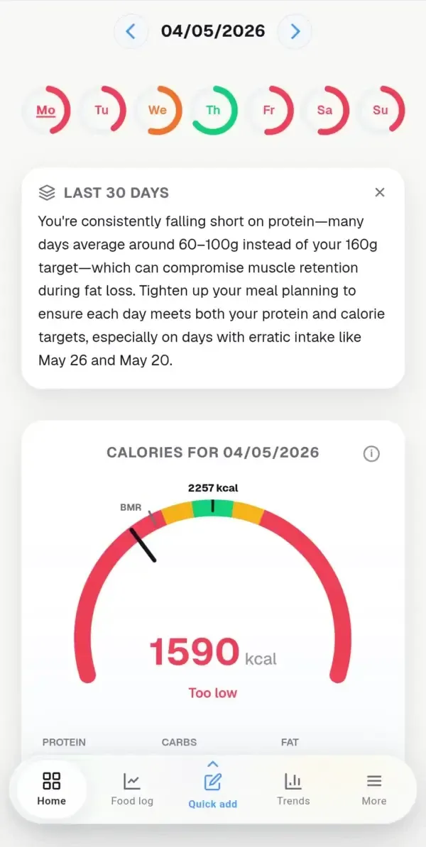 Kibora nutrition tracking app 截图